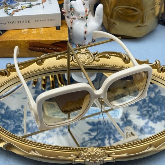🆕 GUCCI 🧿 NWOT GG1326S 002 Ivory Oversized Square Sunglass, Brown Gradient - Picture 11 of 16